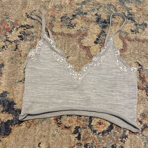 Forever 21 Heather Gray Ribbed Top